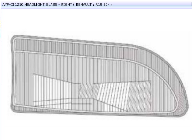 VERRE DE PHARE R19 D AV-92 — AYF-C11210