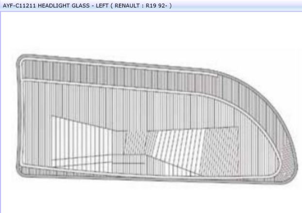 VERRE DE PHARE R19 G AV-92 — AYF-C11211