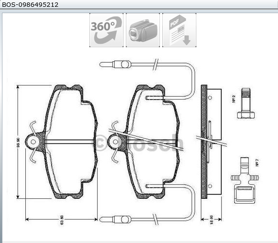 PLAQUETTE FREIN BOSCH 05P349 CLIO — BOS-0986495212