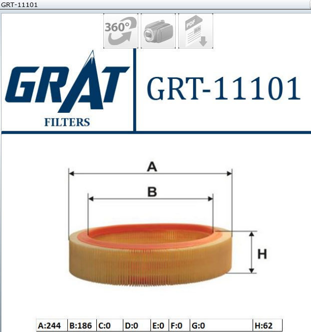 FILTRE A AIR R9 P871A — GRT-11101