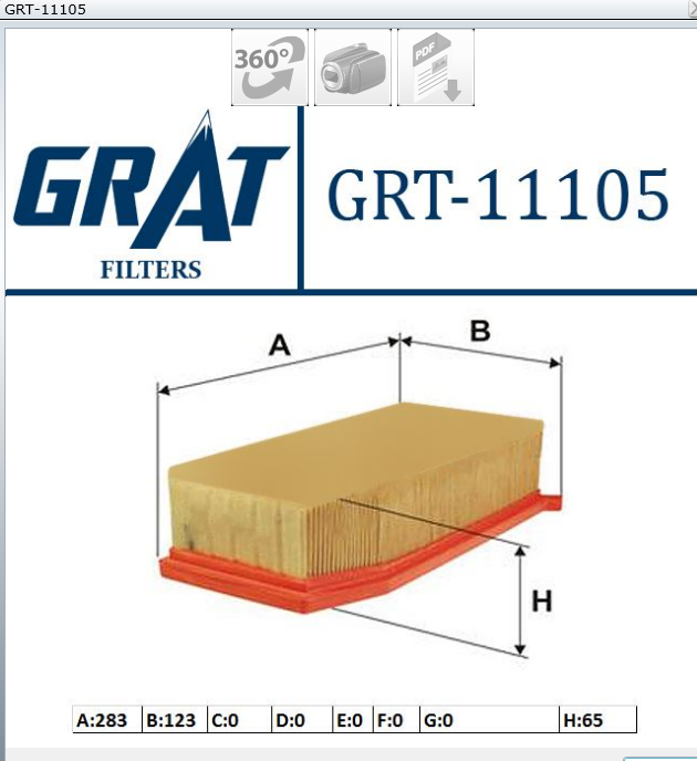 FILTRE  A AIR P528 — GRT-11105/K