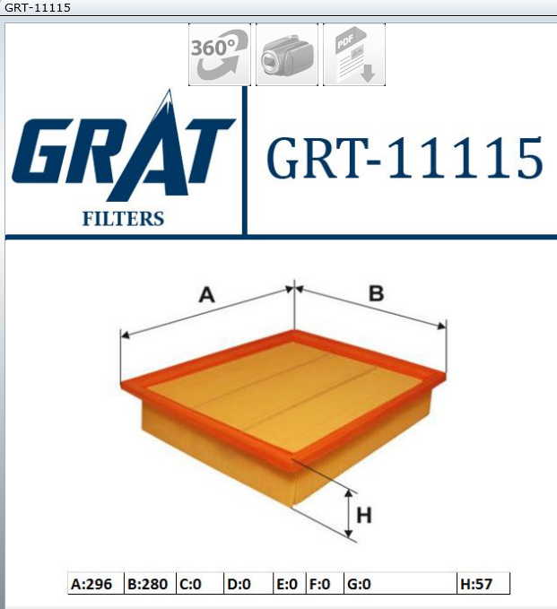 FILTRE A AIR REN TRAFFIC II 2.0-2.5DCI NISSAN P519A — GRT-11115