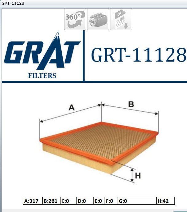 FILTRE A AIR REN MASTER I-II-III DCI OPEL DTI 2000-2010 P099 — GRT-11128/TS