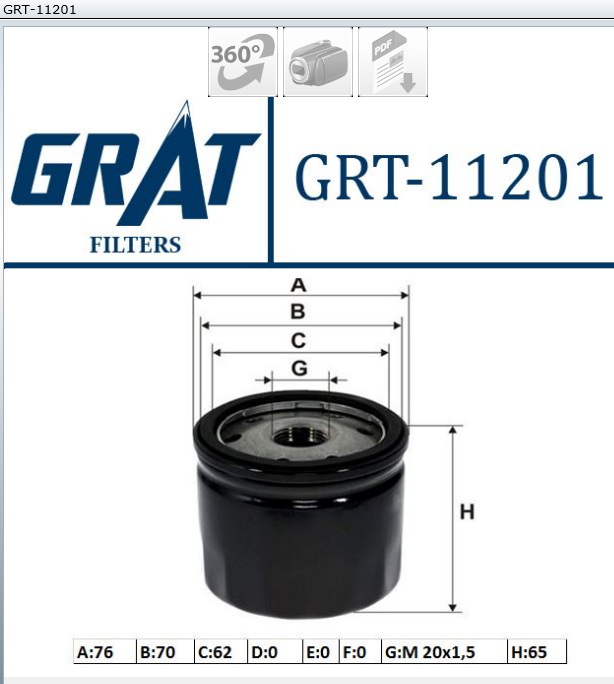 FILTRE A HUILE REN CLIO III MEG III II LAGUNA 1.5DCI Z692 — GRT-11201