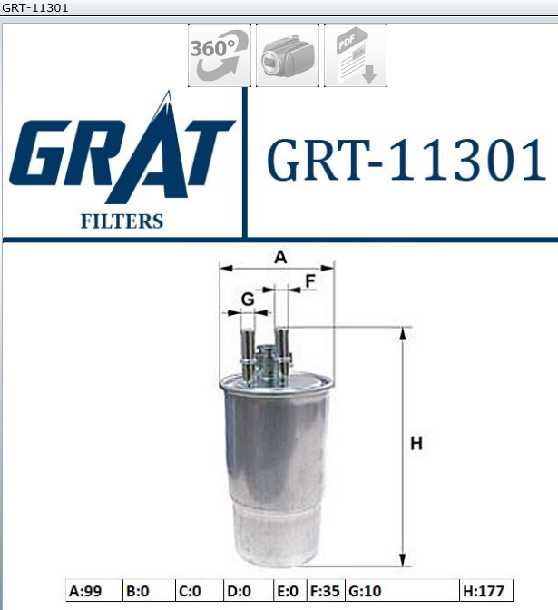 FILTRE CARBURANT REN FLUENCE 1.5DCI MEG III M292 — GRT-11301
