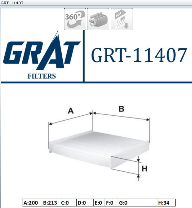 FILTRE HABITACLE REN CLIO IV 1.2 16V DACIA LOGAN HB254 — GRT-11407/BX