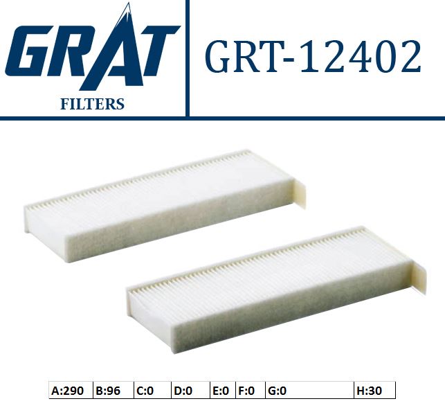 FILTRE CLIMATISEUR PSA PARTNER BERLINGO B9 JUMPY III C4 DS5 HB215 — GRT-12402