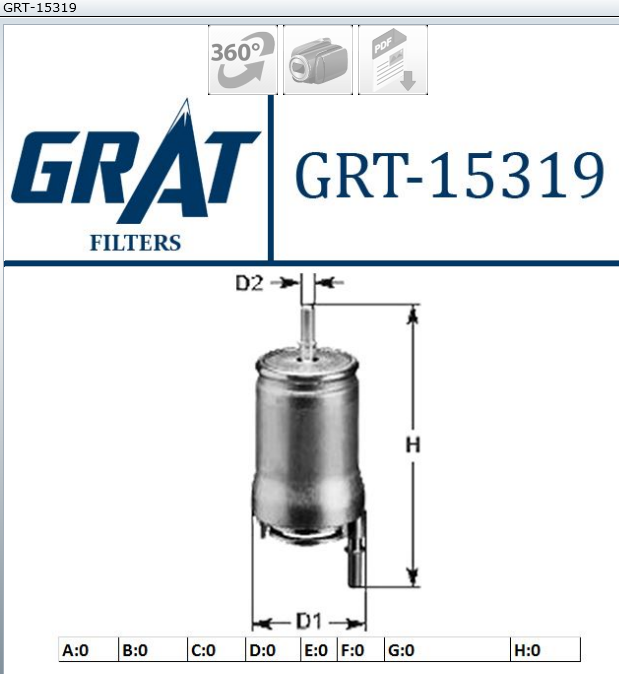 FILTRE A CARBURANT POLO GOLF 99-08 1.4E E100/3 — GRT-15319