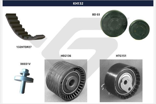 KIT DIST 132D 1COUR+2TEND NISS REN DACIA KTB460 — KH132C