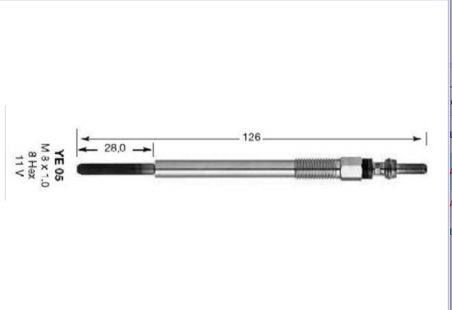 BOUGIE DE PRECHAUFFAGE PEU 206 C3 1.4HDI FIESTA — MGA-10028