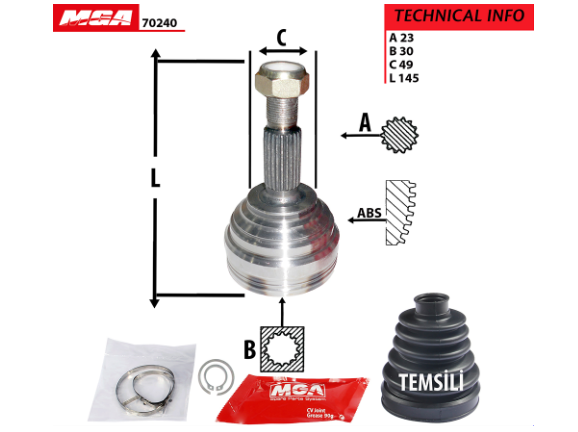TETE CARDAN REN MEG II 1.4 16V 22365 CR23 CB30 — MGA-70240