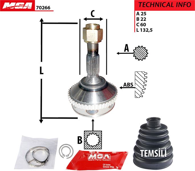 TETE CARDAN PSA 206 CR25 CB22 CV22320K — MGA-70266