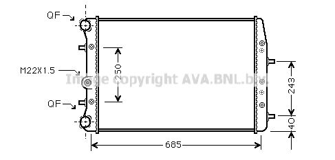 RADIATEUR VW POLO 1.4 16V 1.4TDI 02-07 — MGA-80187