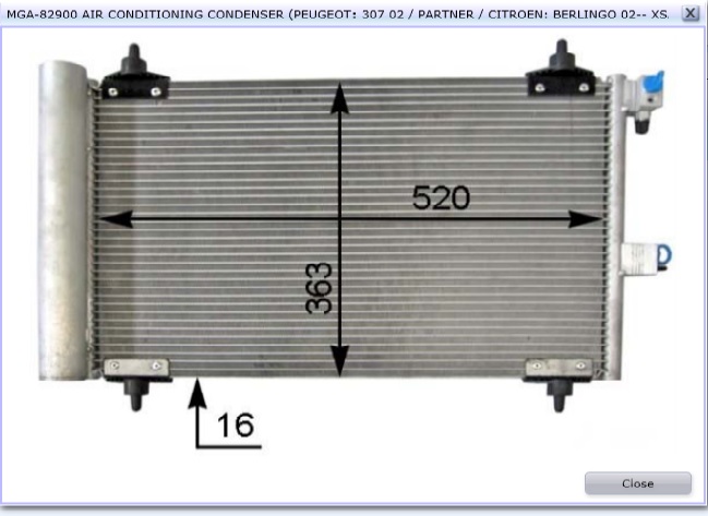 RADIATEUR CLIMATISEUR PARTNER BERLINGO 307 VAL817508 — MGA-82900