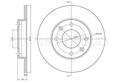 DISQUE DE FREIN PSA C15 205 106 P1141P 561253B DDF059 — MTE230100