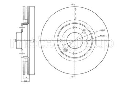 DISQUE DE FREIN AV PSA PARTNER BERLINGO B9 P1003V — MTE230566C
