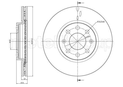 DISQUE DE FREIN FIAT PUNTO GRANDE PUNTO F2000VR — MTE230835C