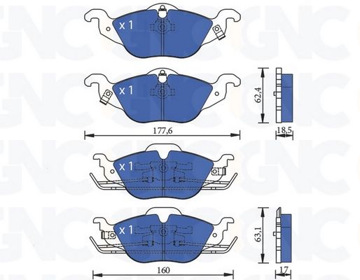 PLAQ DE FREIN AV OPEL ASTRA G 05P698 — P0902