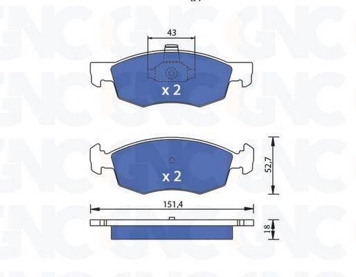 PLAQ DE FREIN AV FIAT DOBLO 05P756 — P1056