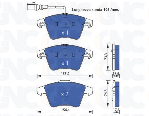 PLAQ DE FREIN AV VW TRANSPORT 05P1205 VAG — P1265
