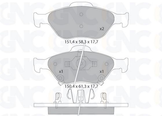 PLAQ DE FREIN AV TOY YARIS 05P1283 JP — P1371