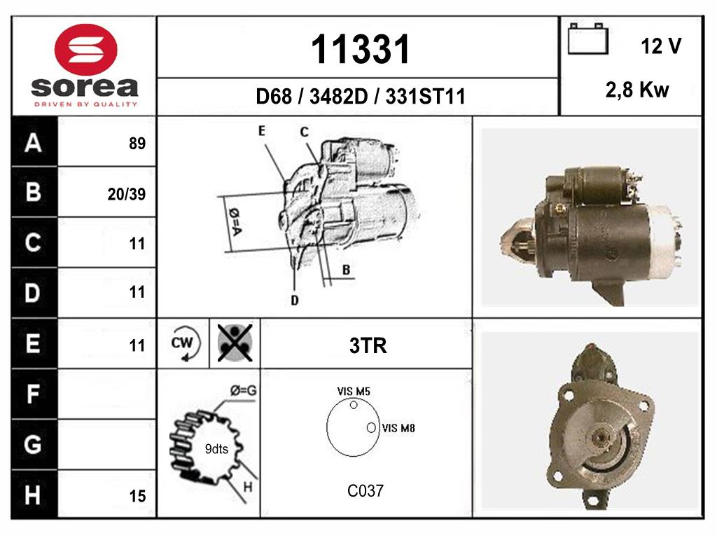 DEMARREUR 504D AM — SE11331