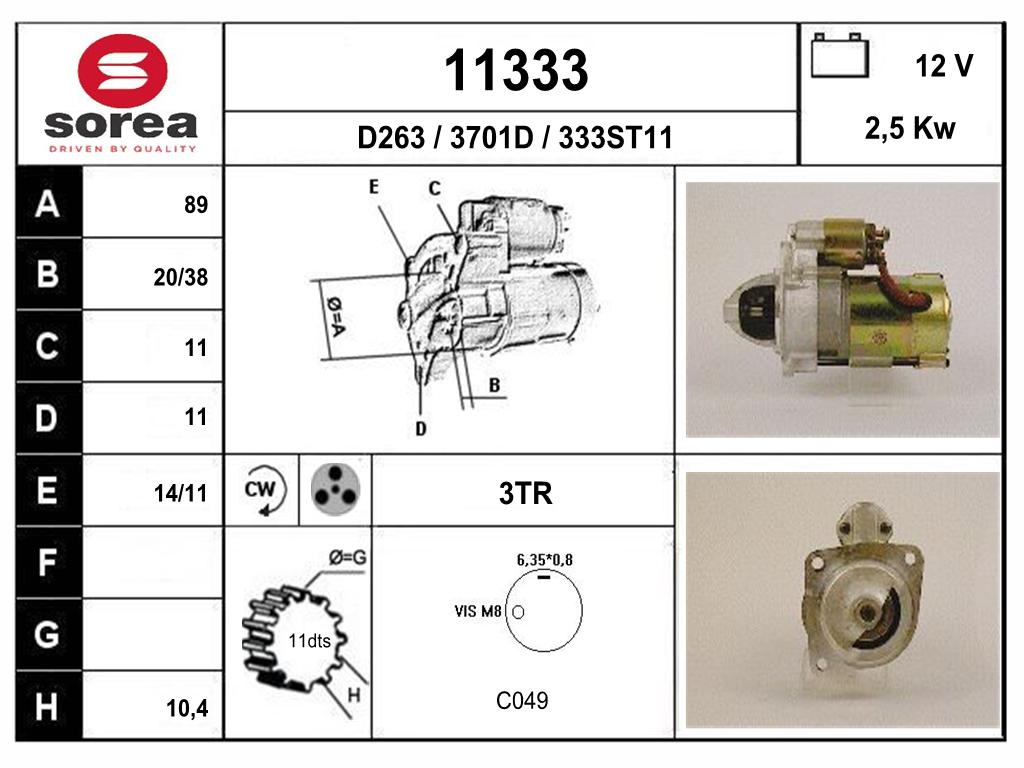 DEMARREUR 504D AM — SE11333