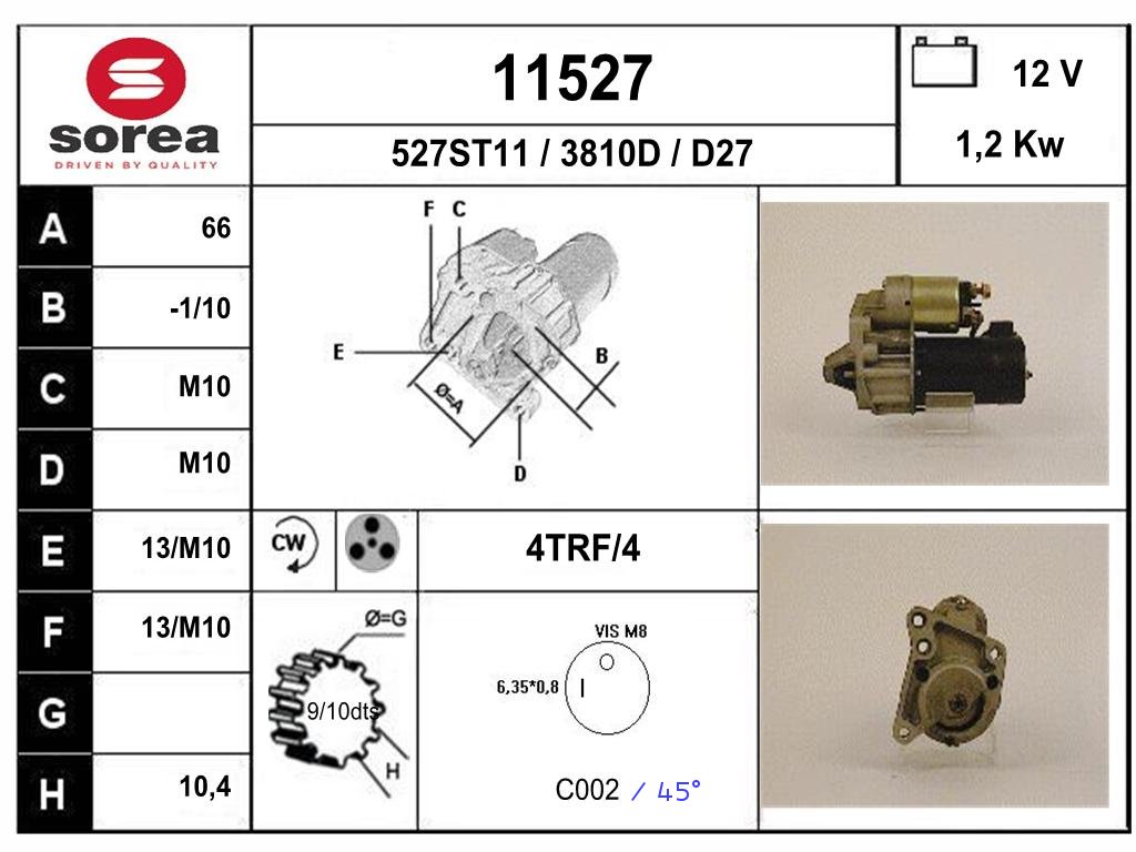 DEMARREUR R19 — SE11527