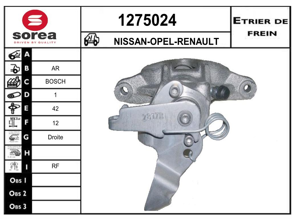 ETRIER DE FREIN D MASTER II AR — SE1275024