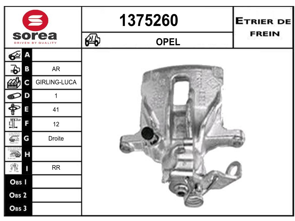 ETRIER DE FREIN D TRAFIC II AR — SE1375260