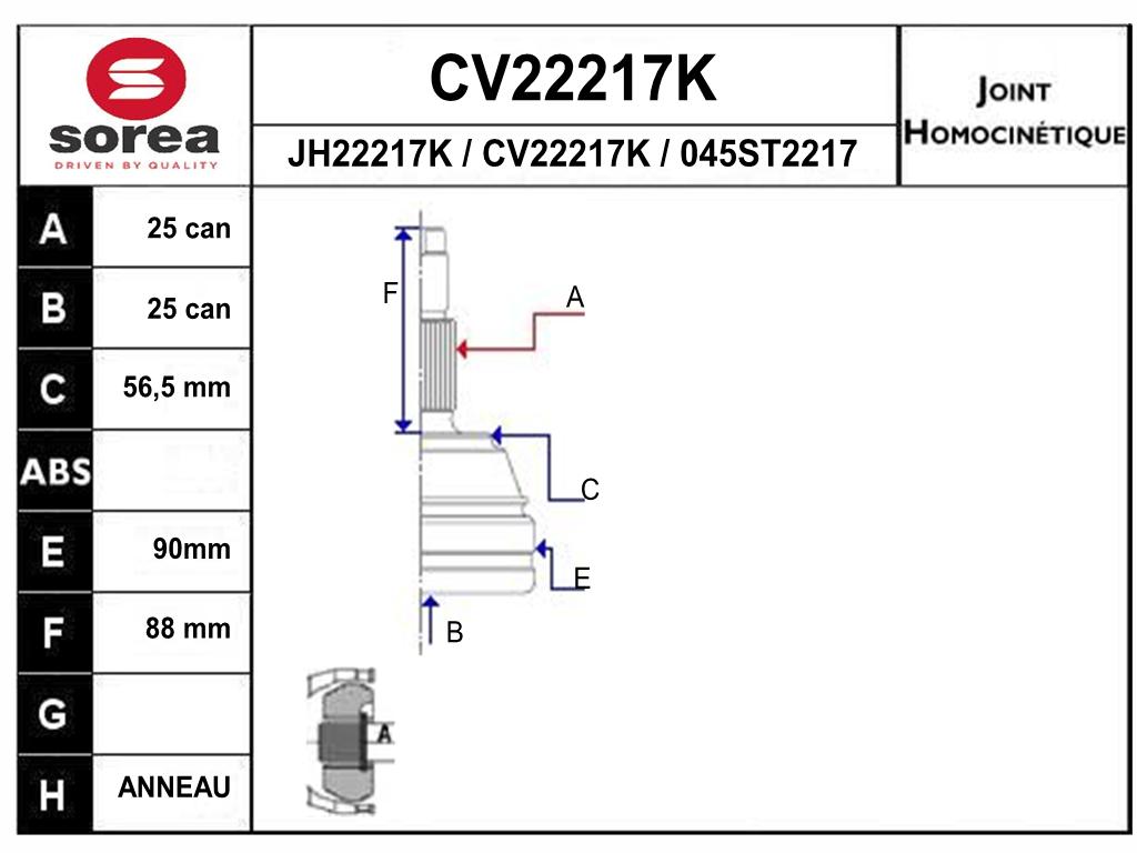 TETE CARDAN — SE22217K
