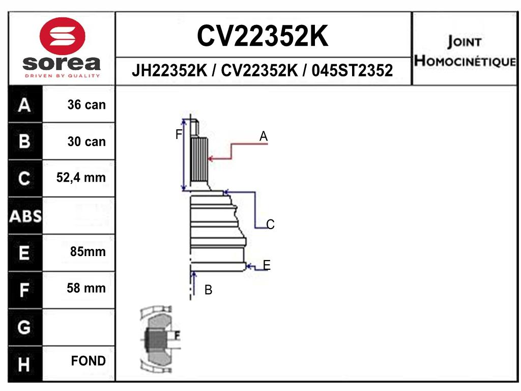 TETE CARDAN POLO IV — SE22352K