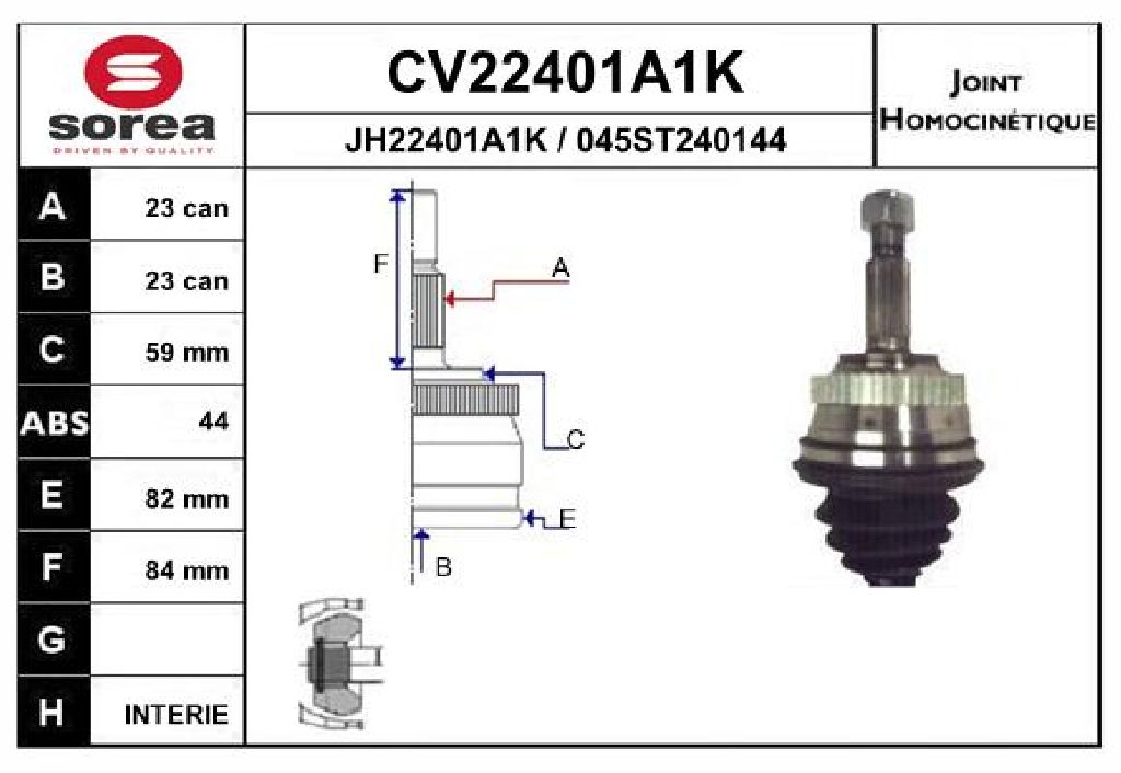 TETE CARDAN REN SCENIC KANGOO CR23 CB23 — SE22401A1K