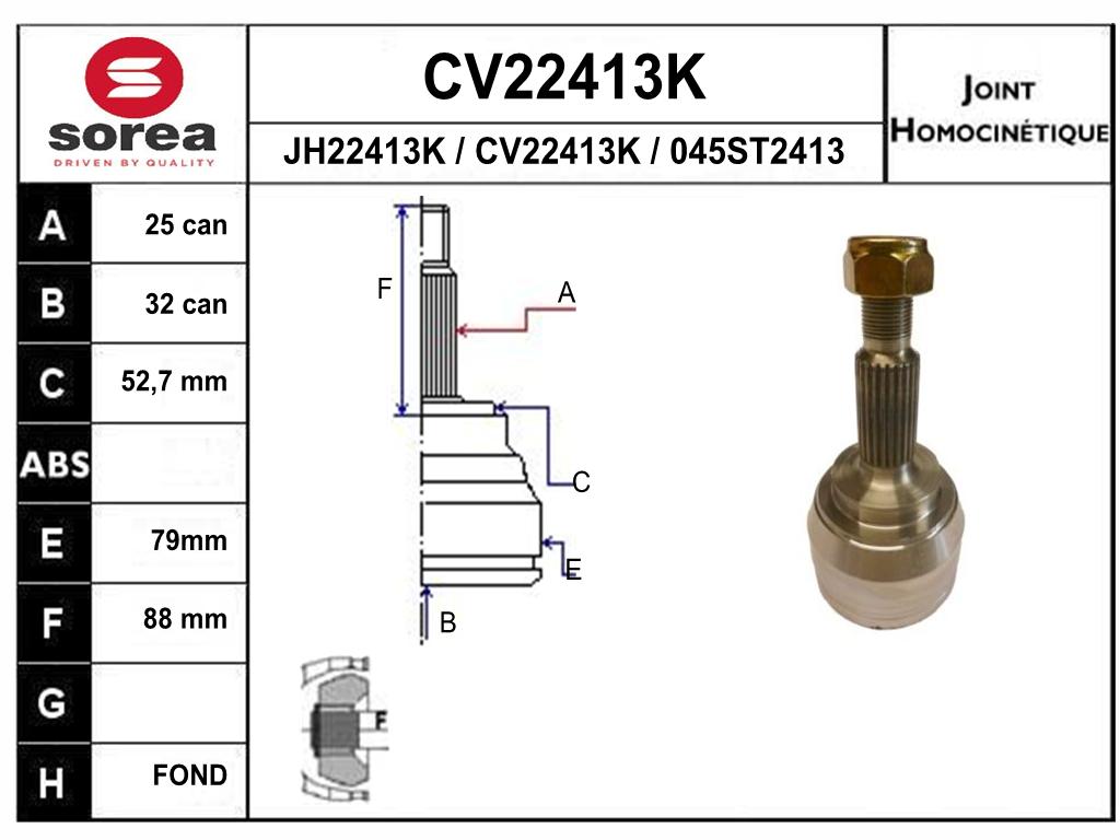 TETE CARDAN SCENIC II 1.51.9 DCI 2.0 ESS CR25/CB32 — SE22413K