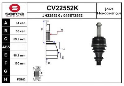 TETE CARDAN MASTER III CR31/CB36 — SE22552K