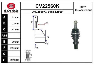 TETE CARDAN NEMO BIPPER CR22 CB22 — SE22560K