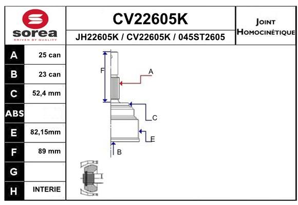 TET CARDAN REN DACIA MEGANE III 1.5DCI CR25/CB23 — SE22605K