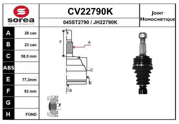 TETE CARDAN PSA 3008 CR28 CB23 — SE22790K