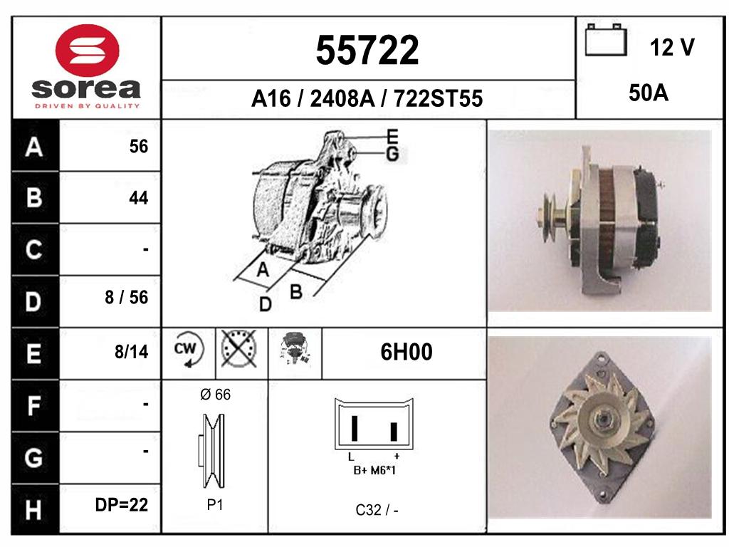 ALTERNATEUR R11/9 — SE55722