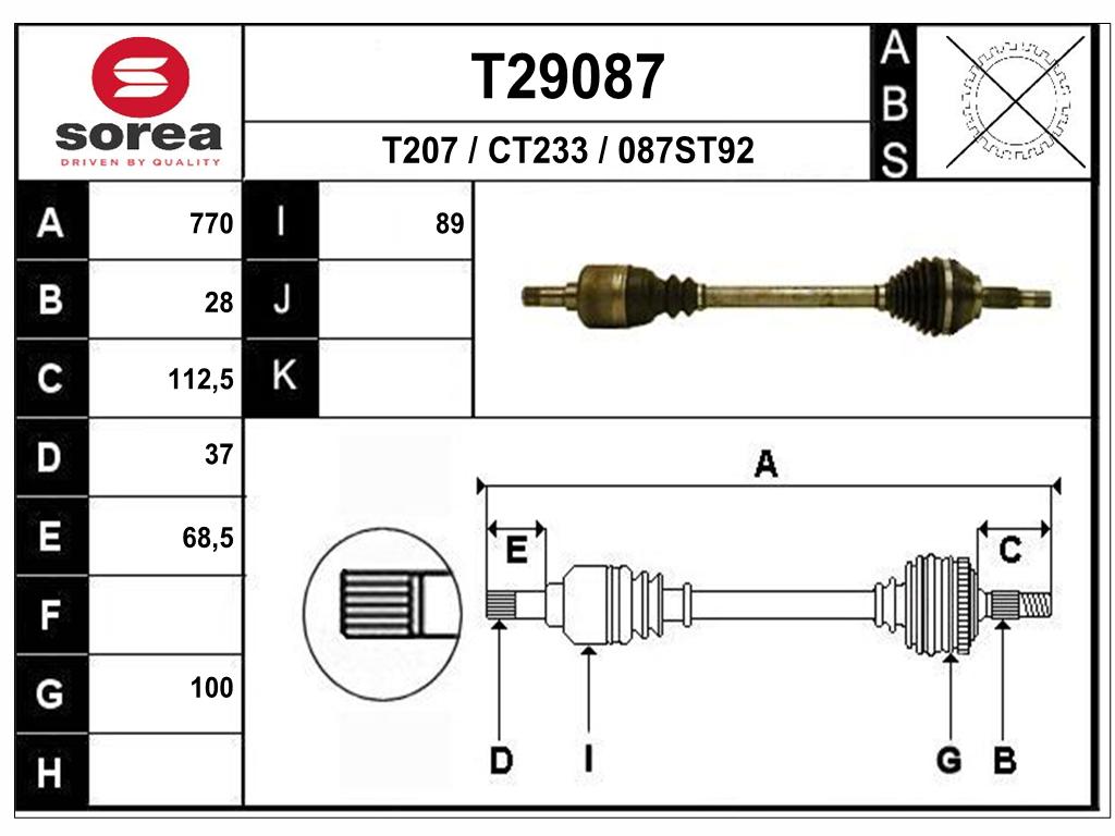 TRANSMISSION BOXER/JUM/DUC/G 303042 CR28/CB37 — SET29087