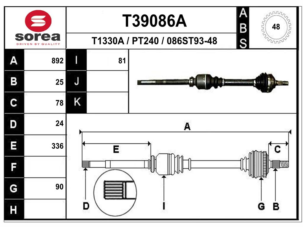 TRANSMISSION 206 HDI 2.0 ABS — SET39086A