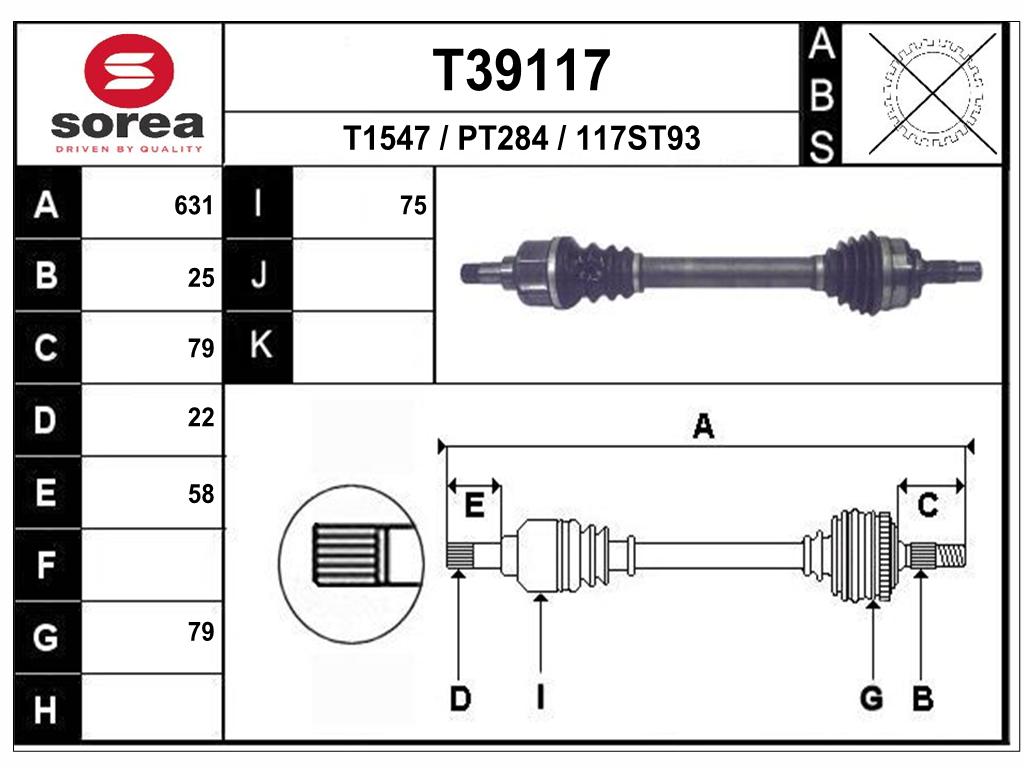 TRANSMISSION 307 ESSENCE GAUCHE — SET39117