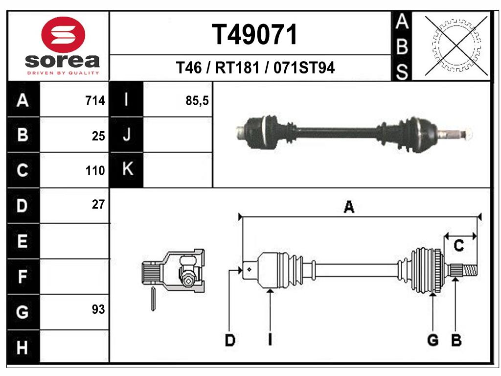 TRANSMISSION TRAFIC NM G/D 301885 — SET49071