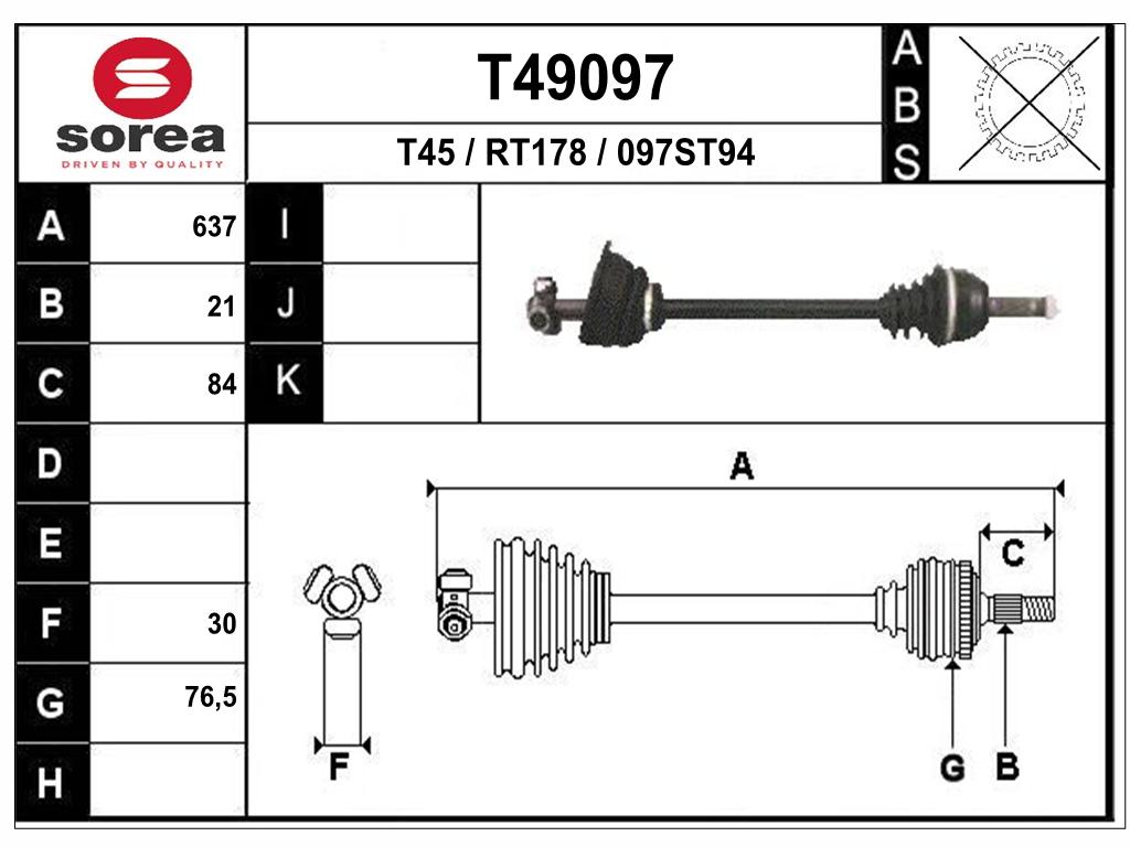 TRANSMISSION R19 D/E GAUCHE-301878 — SET49097