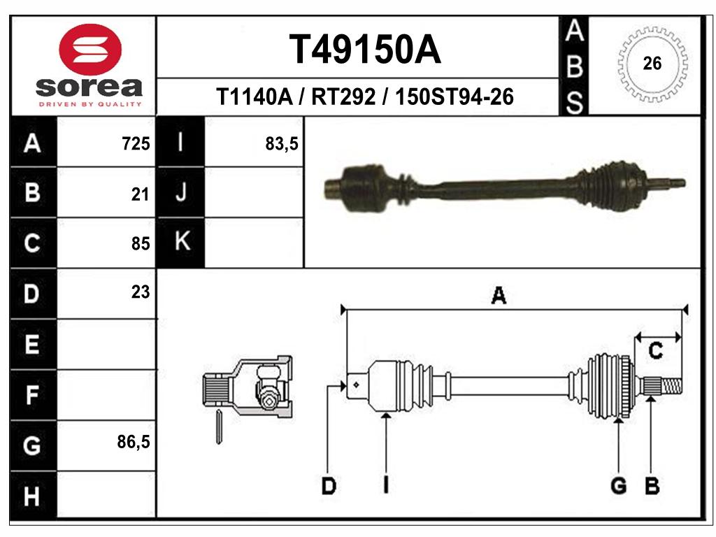 TRANSMISSION D CLIO II 1.2 KANGOO ABS — SET49150A