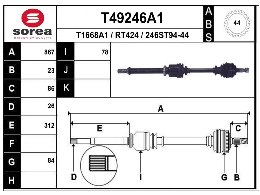 TRANSMISSION KANGOO CLIO II 1.5DCI +ABS — SET49246A1
