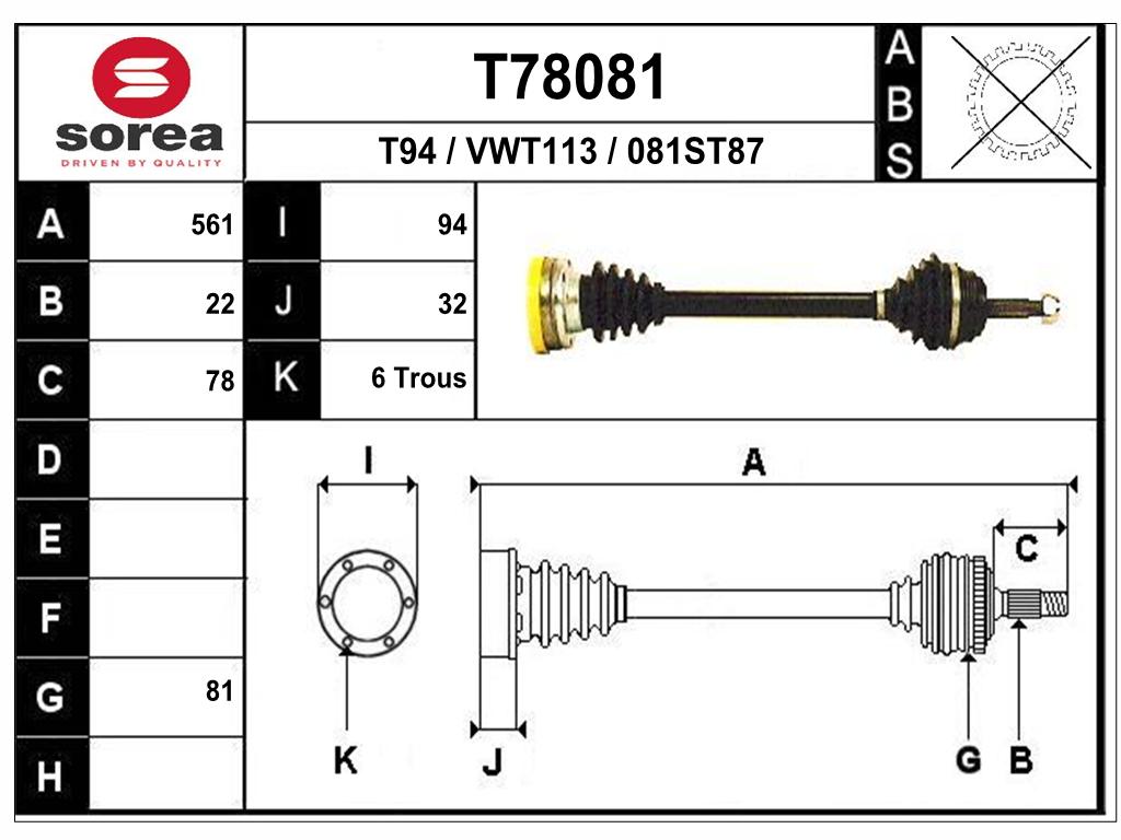TRANSMISSION VW CADDY II — SET78081