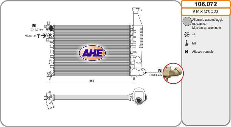 RADIATEUR PSA PARTNER ESS 731296 106072 — 01.CN150