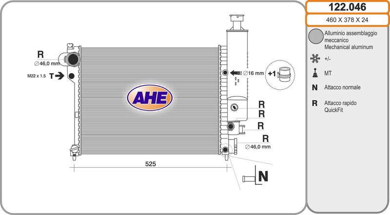 RADIATEUR PSA 405 730572 122046 — 01.PE456